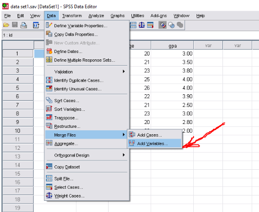 How to combine two data set using add variable in SPSS (data analysis part-6)