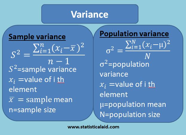 Variance And Standard Deviation In Statistics Statistical Aid